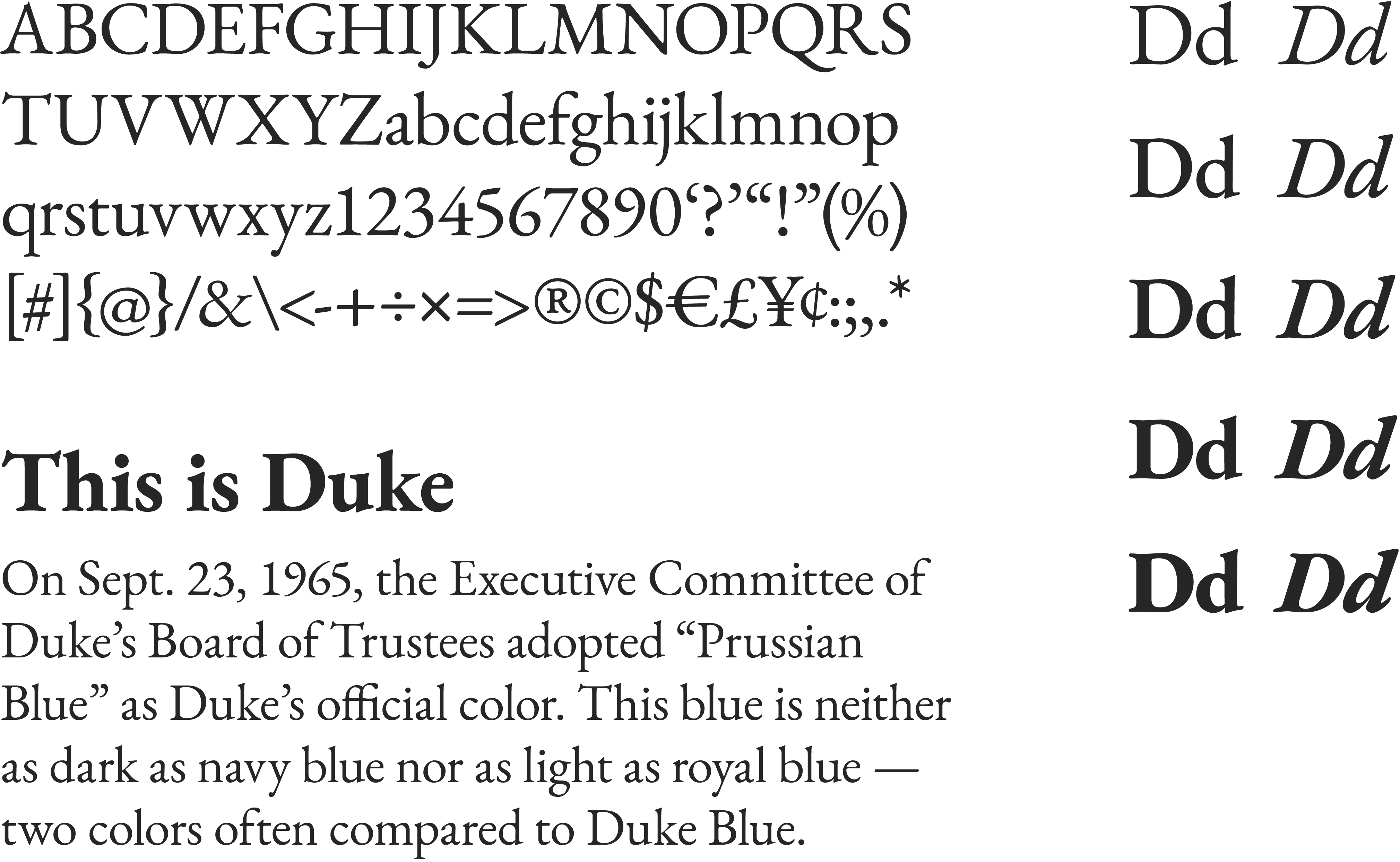 A specimen of the EB Garamond, a serif typeface. Included are a list of English characters, the font weights & styles and a sample paragraph of text rendered in the typeface.
